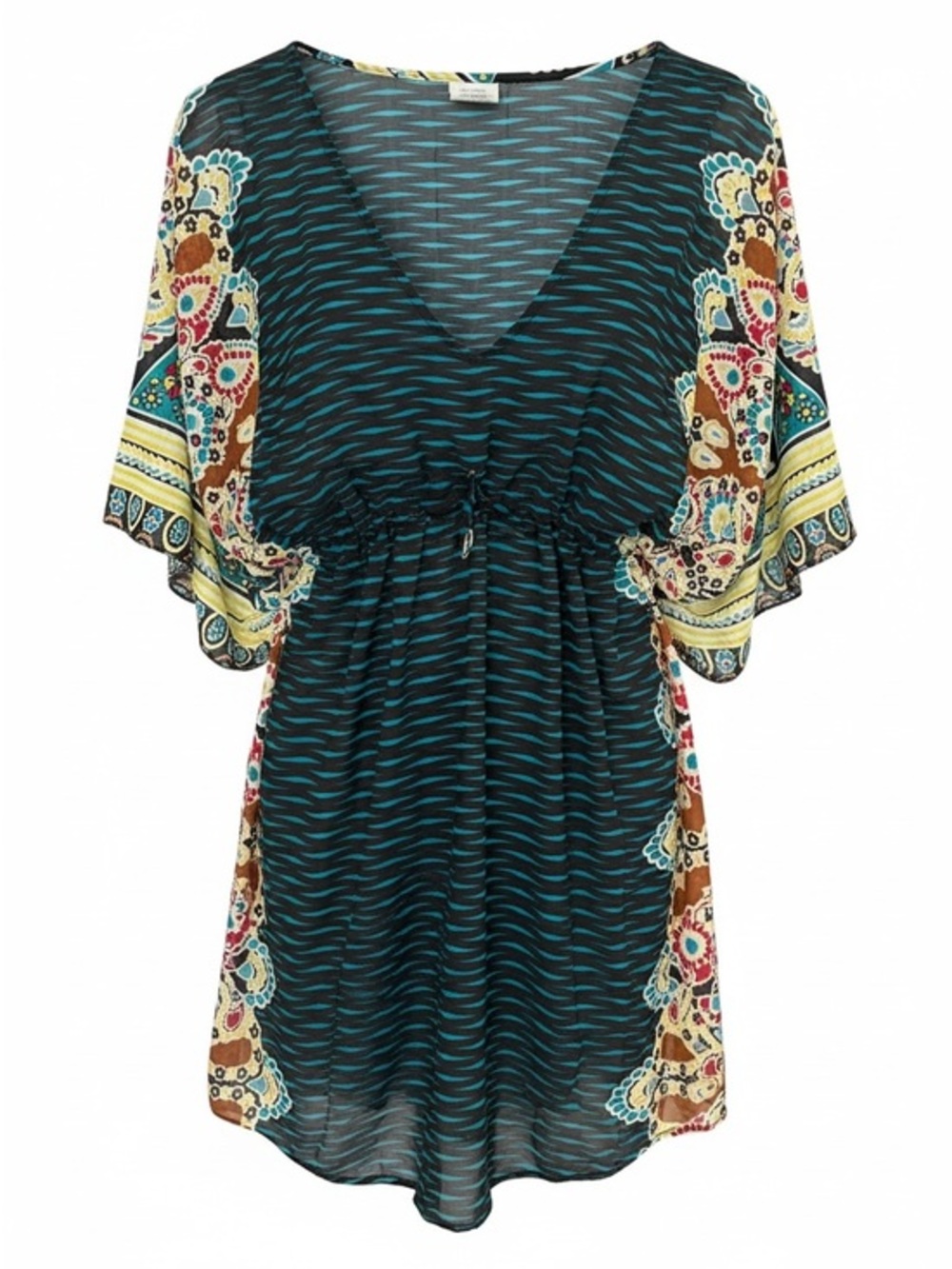 Nomad Teal & Black Wave-Stripe Tunic